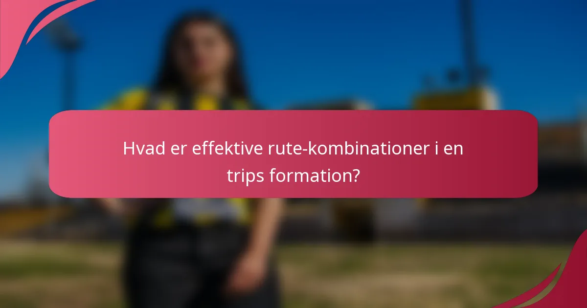 Hvad er effektive rute-kombinationer i en trips formation?