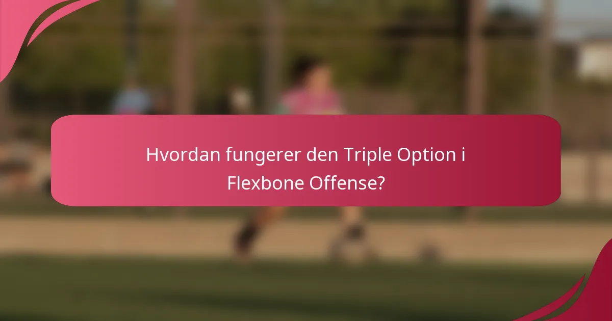 Hvordan fungerer den Triple Option i Flexbone Offense?